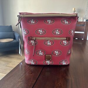 Dooney & Bourke Red and Brown 49ers Crossbody Bag